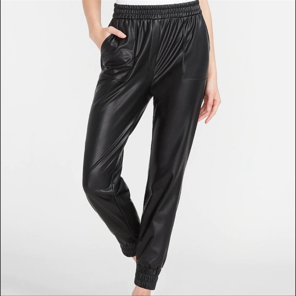 Express faux leather jogger pants XS